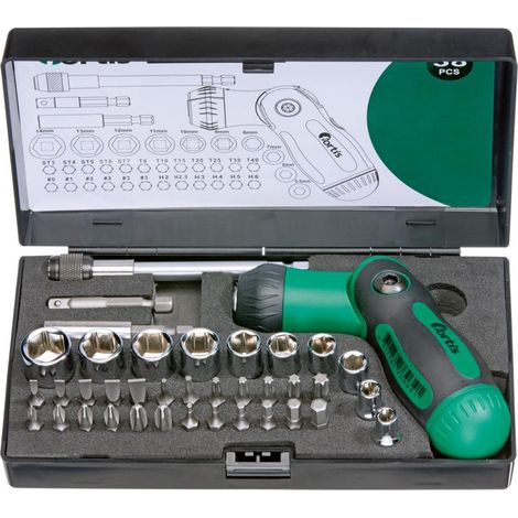 Fortis Ratschen-Schraubendreher-Satz 38-tlg. (1/5)