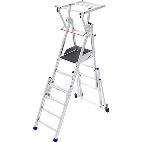 Mobile Podestleiter 6 bis 9 Stufen - Maximale Arbeitshöhe 4.23m - PIRC250-FP