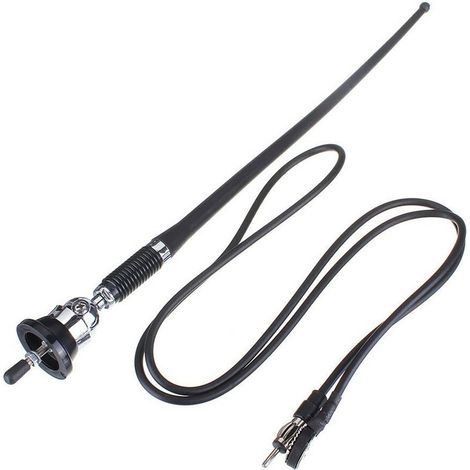 Antenne radio marine pour bateaux. antenne AM/FM flexible et étanche de 36 cm. adaptateur avec câble de 130 cm pour voitures. camions. camping-cars. caravanes et yachts (1/4)