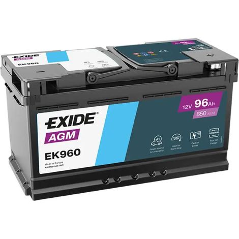 Batería de Coche Exide EK960 AGM 96Ah 850A