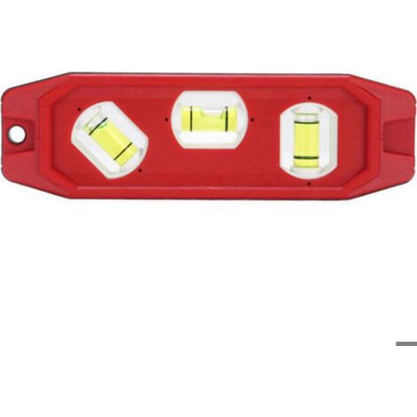 Niveau A Bulle Triple - Base Magnetique - Precision 1 Mm - Grosses Bulles - Plastique - 15 Cm (1/4)