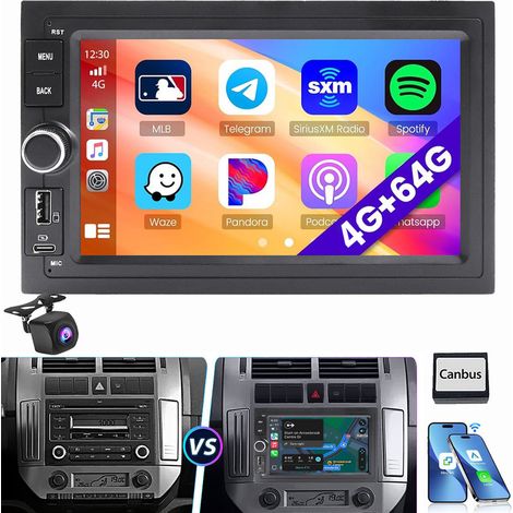Carplay Android 15 Autoradio Pour VW Polo 9N Golf 4 Passat B5 T5 GPS RDS BT 2+64G CAM