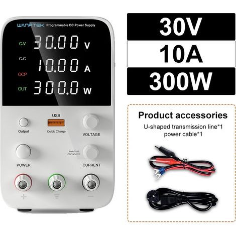 Alimentation électrique DC, Tension réglable, Affichage haute précision, WPS3010H 30V 10A (1/2)