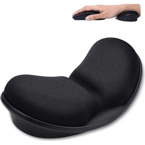 Reposamuñecas ergonómico para zurdos y diestros, almohadilla de apoyo para la muñeca del ratón con relleno de espuma para aliviar la presión de la muñeca (1/5)