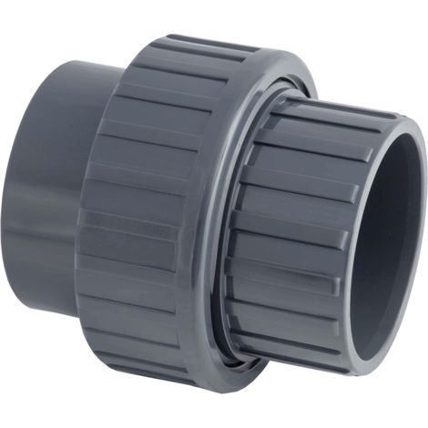 Aqualux – Raccord union PVC pression femelle-femelle à coller – Diamètre 50 mm – Joint EPDM pour étanchéité optimale – Pression maximale 16 bars