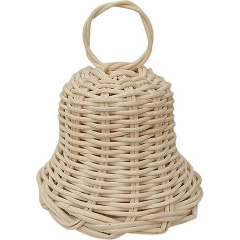 Panier Décoratif En Rotin Naturel - Forme De Cloche - Avec Poignée Intégrée - Pour Rangement Et Décoration Intérieure - 1 Pièce (1/2)
