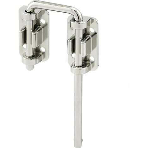 Serratura a fibbia per porta scorrevole per patio - Aumenta la sicurezza della casa, installa una sicurezza extra per i bambini, barra in acciaio temprato da 6 cm con base pressofusa, cromata