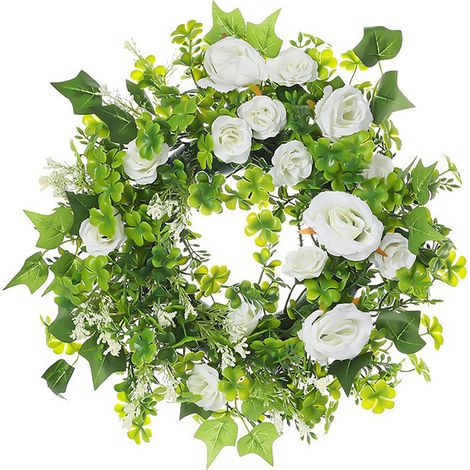 【Stil 1】Frühlingsblumenkranz, Türhänger, Waldstil, farbenfroher Blumenkranz, Fensterdekoration, Rosenkranz für Hochzeiten (1/2)