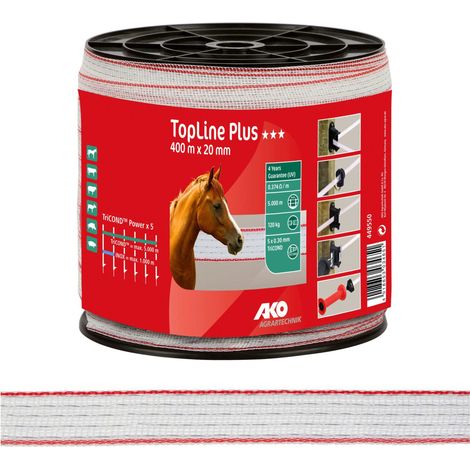 Band Top Line Plus 400m, 20mm 5x0.30TriCond, weiß/rot (1/3)