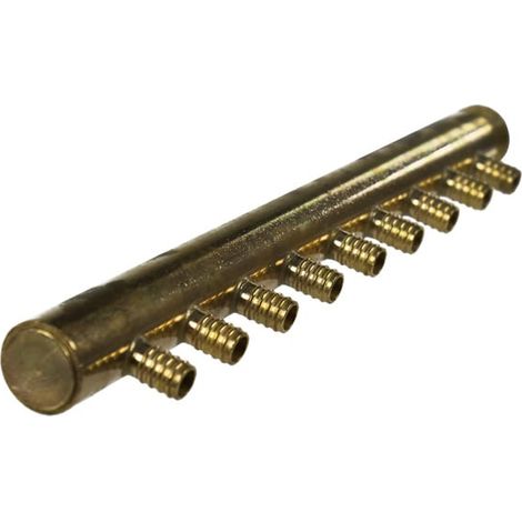 Collecteur 3/4" (20/27) Mâle-Bouchonné 9 piquages à glissement pour tube PER diamètre 12 compris 9 bagues de 12 (1/5)