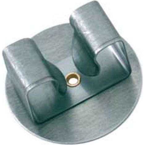 5PZ GANCIO APPENDISCOPA 1 POSTO ACCIAIO INOX CON TONDO