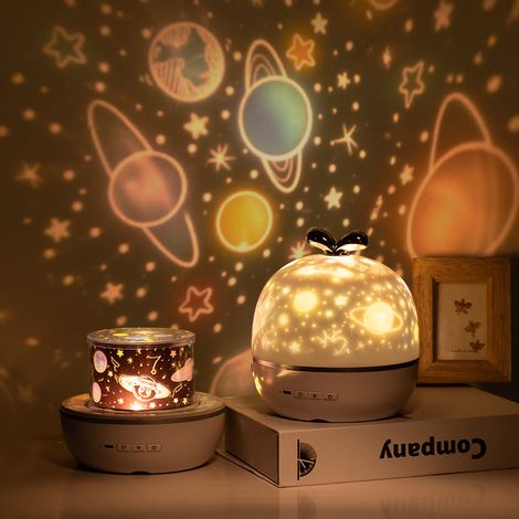 Sternenprojektor-Licht, wiederaufladbar, drehbar, niedliche Schleife, Nachtlicht für Kinderzimmer, wiederaufladbar (1/3)