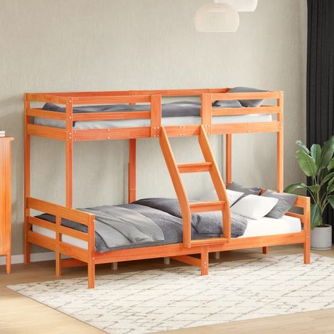 Lit superposé sans matelas 80x200/120x200 cm bois massif (1/5)