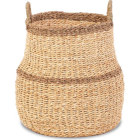 Panier jonc de mer naturel et brun (1/5)