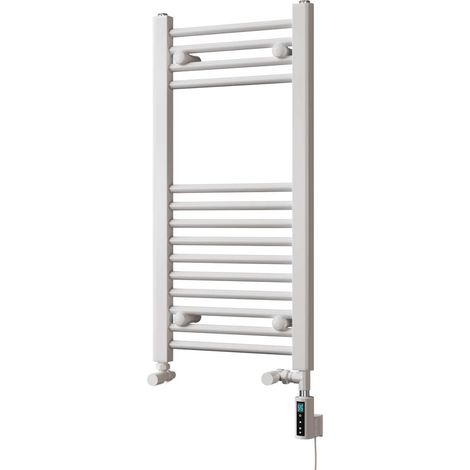 Zennor - White Dual Fuel Towel Rail H800mm x W400mm Thermostatic WIFI - Straight (1/3)