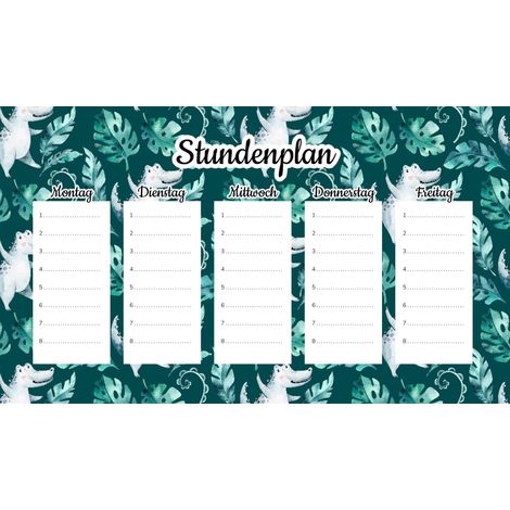 Magnetischer Unterrichtsplan Krokodile und Monstera 45x26CM