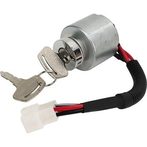 Lntyq Interrupteur d'allumage du moteur, verrouillage de l'interrupteur d'allumage avec 2 clés, interrupteur de démarrage d'allumage, 66101 55200 adapté pour Kubota BX1500D BX1800D (1/5)