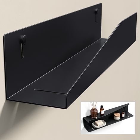 doporro Duschablage ohne Bohren 50 cm, Duschregal Schwarz Montage zum Kleben oder Bohren, rostfreier Badezimmer Organizer mit großer Kapazität, Shampoo Halterung für Dusche, Badewanne & Küche, Reglo-1 (1/5)
