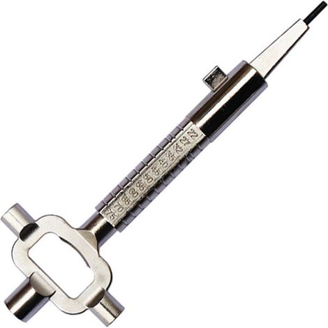 Llave de construcción, llave cuadrada, llave maestra, con escala de medición de longitud del cilindro. (1/4)