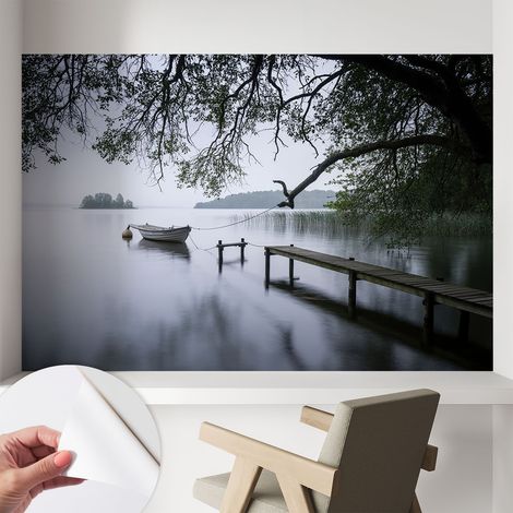 Fotomurale adesivo stickers - murali decorativo - soggiorno moderno - effetto realistico - Lago tranquillo 104x70 cm (1/5)