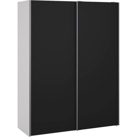 Armoire 2 Portes Maurice, Placard Chambre 5 Étagères, Porte-vêtements, 60.5x200.4h cm Blanc