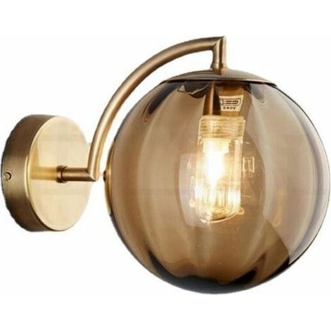 Nouveau Nordic Modern Applique Murale Ø15CM Boule De Verre Ambre Applique Applique Luminaire Support En Métal Applique (Ambre) (1/4)