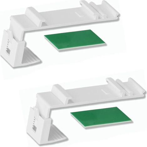 Lot de 2 supports à pince pour rouleau sans perçage avec rails de support pour remplacement de store double enrouleur sur fenêtres et portes fenêtres en PVC (1/5)