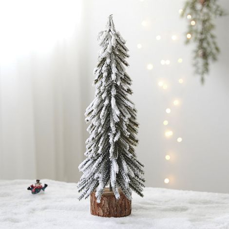 Arbre De Noël Miniature - Effet Neige Chutant - Décoration De Table Intérieure - Hauteur 40 Cm - Vert - Lot De 1 (1/5)
