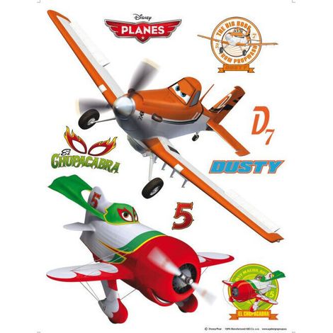 Stickers géant Dusty et El Chupacabra Planes Disney 65x85cm (1/4)