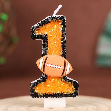 Bougie Chiffre - Bougie En Cire Pour Gâteau D'Anniversaire - Décoration De Fête - 4 x 7 cm - Orange - 1 Pièce (1/5)