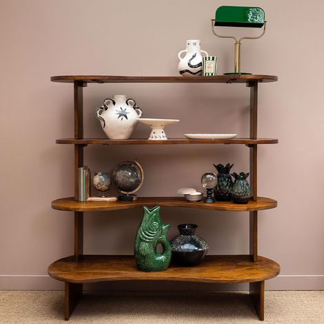 Grande étagère 4 étages bois Polanco 149x150x51cm (1/5)