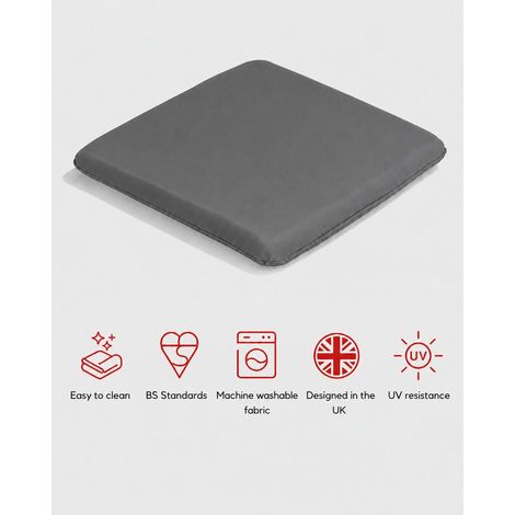SP Seat Pad Cushion (Pack of 2) - L40 x W38 x H4 cm - Grey