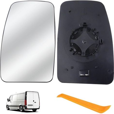 0 -Verre de Rétroviseur Pemplacement pour Renault Master 2010-2021/Opel Movano 2010-2023/Nissan NV400 2010-2021 Chauffant Asphérique avec Plaque de Support Rétroviseur Extérieur Réglable(Gauche) (1/5)