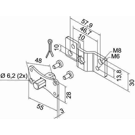 Nice 525.10100 - Kit perno quadro 10mm per star head+staffa con sede a stella 1