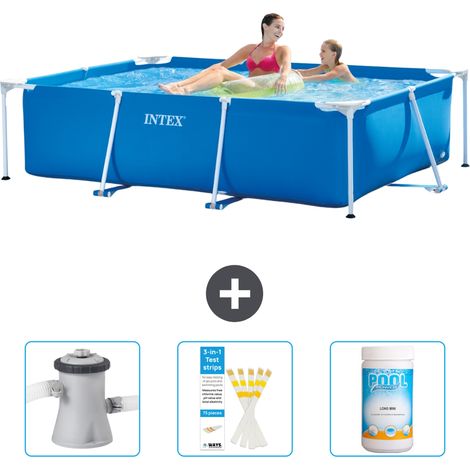 Piscine Cadre Rectangulaire Intex - 220 x 150 x 60 cm - Bleue - Incluse Accessoire CB73 (1/5)