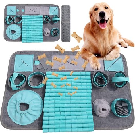 Alfombra de olores para perros, 66x44 cm, Alfombra lavable de búsqueda de comida, Juguete educativo antideslizante, Azul (1/5)