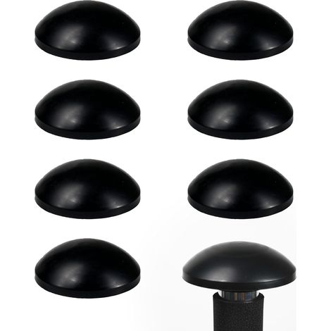 8 x Black Trampoline Post Caps Fits 25mm, Noir, Compatible avec Poteaux de Diamètre 25mm, en Plastique Durable, Idéal pour Trampolines de Jardin de 250cm à 430cm (1/5)