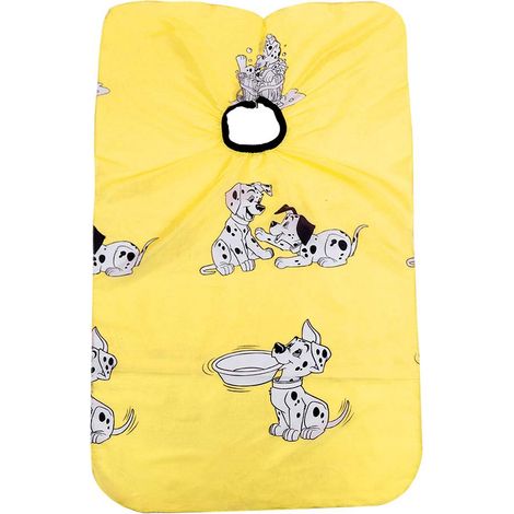 Tablier de coiffure enfant dessin animé, cape de coupe et teinture mignonne pour salon (Jaune) (1/5)