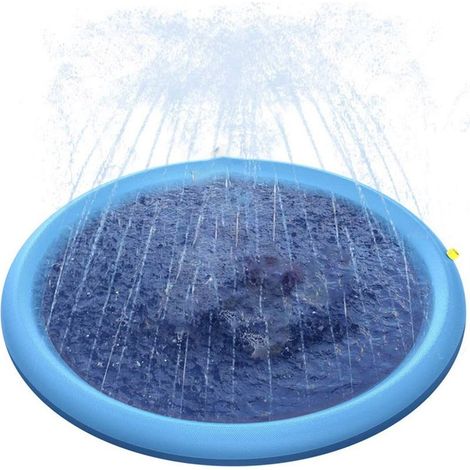 Tapis de jeu gonflable avec fontaine à eau, 170 cm, PVC, bleu (1/5)