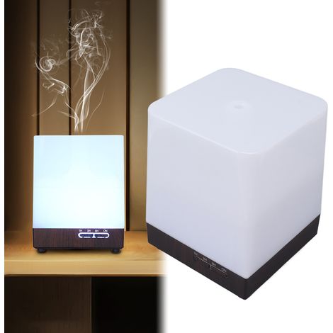 Humidificateur d'air pour la maison, désodorisant pour chambre à coucher, veilleuse silencieuse, télécommande, lumière sept couleurs, diffuseur d'aromathérapie carré, 100-240V, norme européenne. (1/5)
