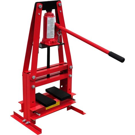 Presse hydraulique d’atelier sur pied 6 tonnes, 2 positions, rouge, 400 x 320 x 745 mm - PANGIVO (1/4)