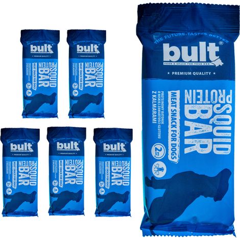 BULT BAR, snack proteico per cani al gusto di calamari, confezione da 5x75g (1/2)