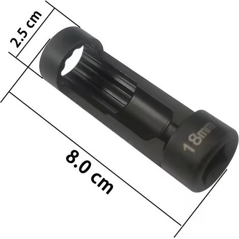Outil de démontage de la sonde lambda à manchon de 18 mm, outil de démontage du manchon d'amortisseur, douille de démontage de l'écrou de siège d'amortisseur