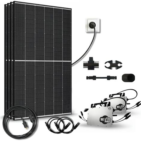 Kit solaire 2000Wc – 4 panneaux bifaciaux TrinaSolar 500Wc – 2 micro-onduleurs Hoymiles HMS-1000W-2T Wi-Fi intégré – Autoconsommation 3052 kWh/an – Trina Solar (1/5)