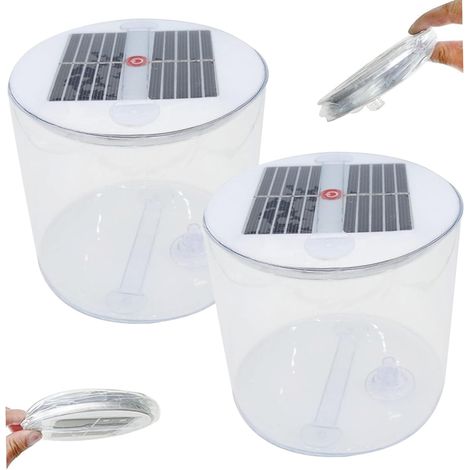 Lanterne Solaire Camping Gonflable Étanche 2 Pièces - Lampe Portable Pliable avec Poignée pour Tente Randonnée Voyage (1/5)