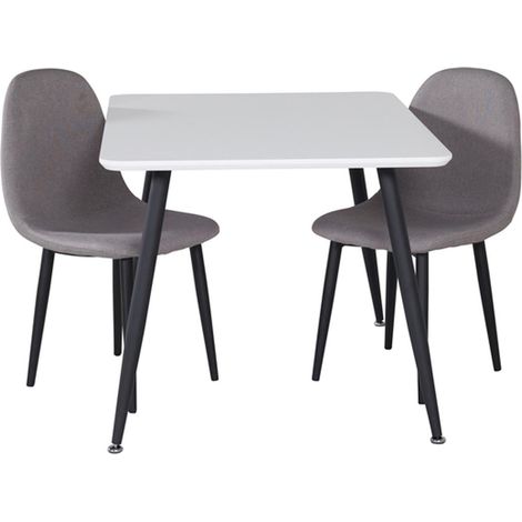Table Enfant & 2 Chaises "Polar" 80cm Blanc & Gris