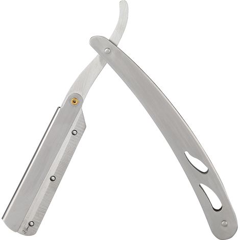 Rasoir de barbier droit pliant en acier inoxydable, lame remplaçable (77) (1/5)