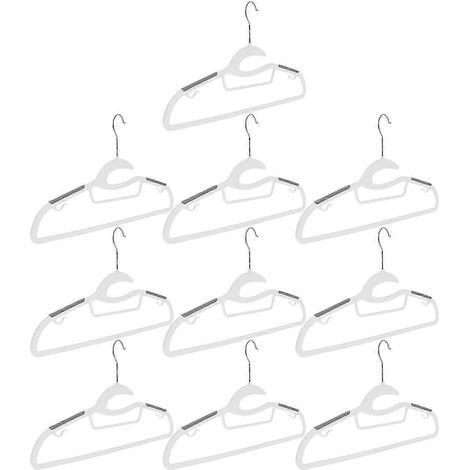 Cintres gris extra larges en plastique, lot de 10. (1/5)