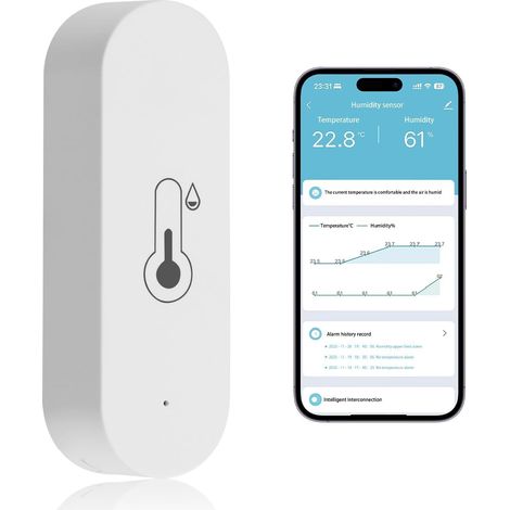 Thermomètre et hygromètre intelligents WiFi, capteur de température et d'humidité intérieur/extérieur, compatible avec Alexa et Google Home. (1/5)