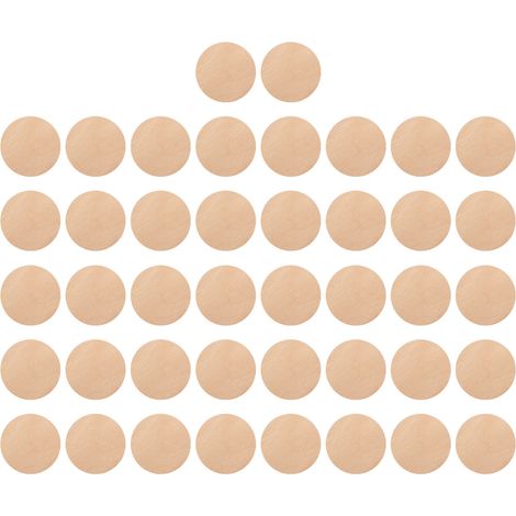 50Pcs Round Wood Cutouts Unfinished Smooth Durable Sturdy Natural Beech Safe Non Toxic Wooden Circles (1/5)